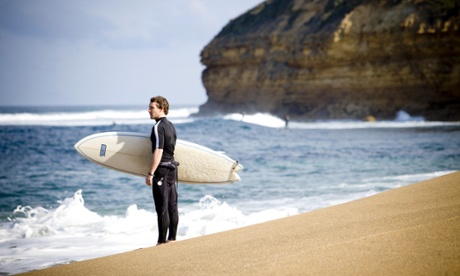 Surfer with board