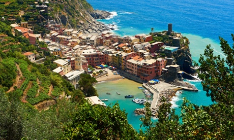 The fishing port of Vernazza in the morning light.