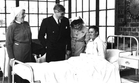 Aneurin Bevan visits Park hospital, Davyhulme, Manchester, on July 5, 1948.