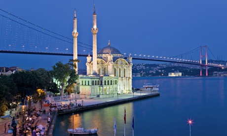 Intercontinental gateway … bridge over the Bosphorus river. Photograph: Gavin Hellier