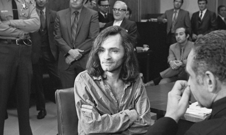 Charles Manson at his trial in 1970, Santa Monica, California
