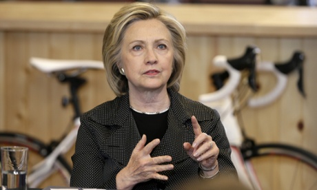 Clinton in a previous appearance at a bike shop in Iowa, 19 May, 2015.