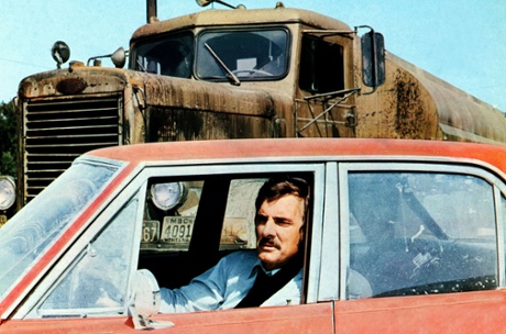 Dennis Weaver in Spielberg's TV movie Duel, in which a monster truck plays predator.