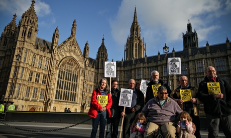 Bedroom tax parliament protest at Westminster