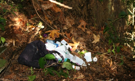 Misty's purse down the ravine.