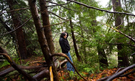 Charles Upham looks at where the body of his daughter was found.
