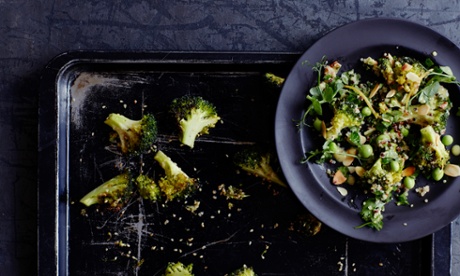 roast broccoli sprinkled with sesame seeds