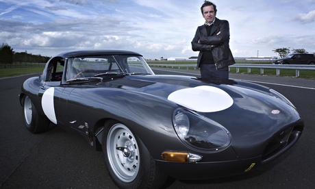 Exquisitely engineered and very shiny … the Jag, with presenter Mark Evans. Photograph: Dave King/Ch