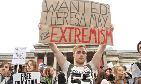 Anti-Tory protesters clash with police London