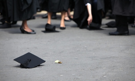mortar board on the road