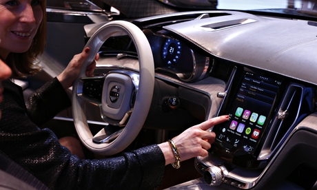 Apple display inside a Volvo car 