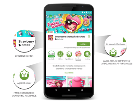 Android apps will now show age-ratings and advertising alerts.
