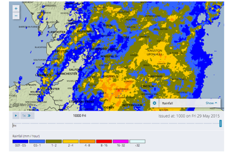 This morning's rain radar