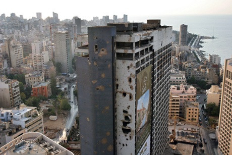 The former Holiday Inn, destroyed in Lebanon's Civil War.