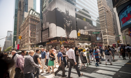 Batman: Arkham Knight advertised on a billboard in Times Square in New York ahead of June launch.