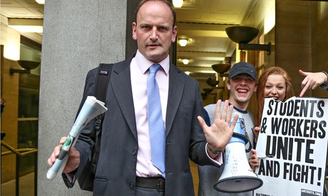 Ukip MP Douglas Carswell is heckled at anti-austerity protesters