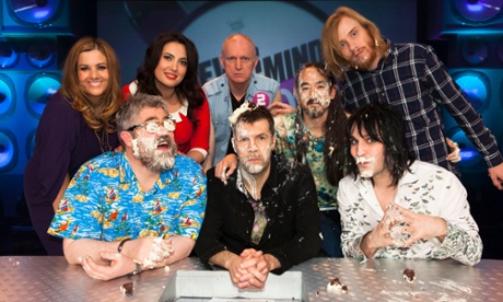 Cast out … a lineup from 2014 with (from left) Rumer, Phill Jupitus, Yasmine Akram, Terry Chimes, Rhod Gilbert, DJ Steve Aoki, Bobby Mair, Noel Fielding.