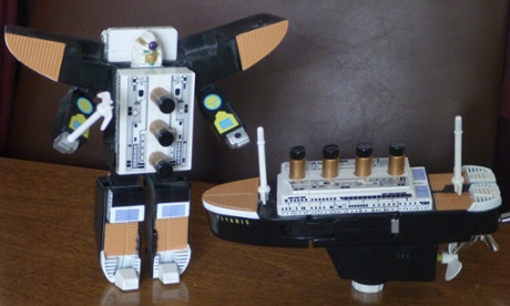 Titanic Bot, a toy replica of the vessel on sale at Honest Ed's.