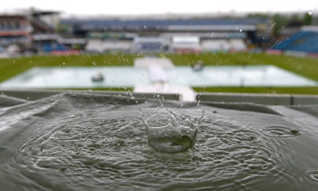Start of play at Headingley is delayed due to rain.