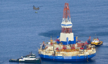 The Shell floating drill rig off Kodiak Island in Alaska's Kiliuda Bay, in 2013