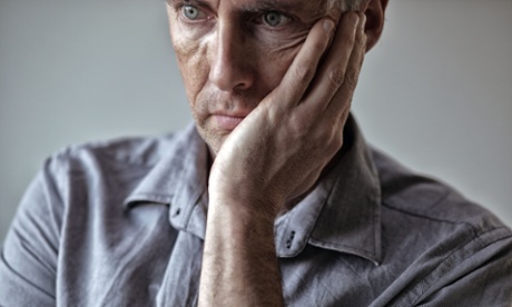 Worried man (posed by model).