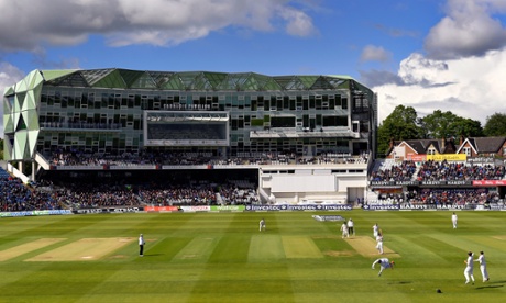 Jos Buttler is unable to bring in a spectacular catch as the blue skies break out over Headingley.