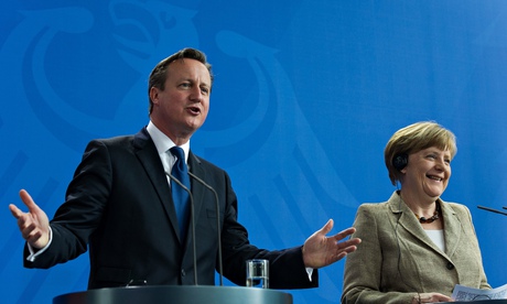 David Cameron with Angela Merkel