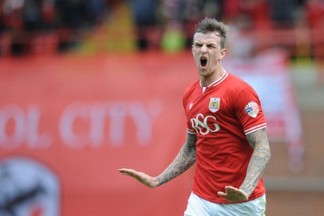 Aden Flint celebrates his goal