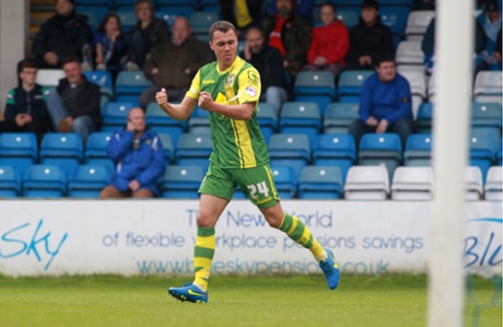 Notts County's Graham Burke celebrates scoring their first.