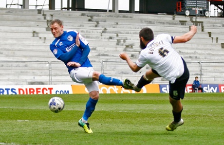 Michael Bostwick scores the first goal for Peterborough