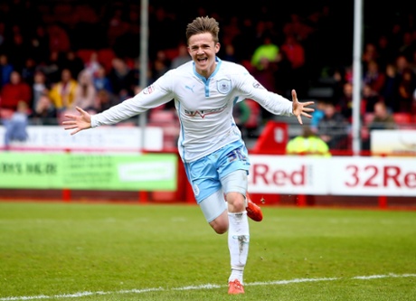 James Maddison of Coventry celebrates after scoring to make it 2-1.