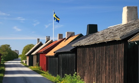 A Swedish flag flies proudly on the island of Gotland.