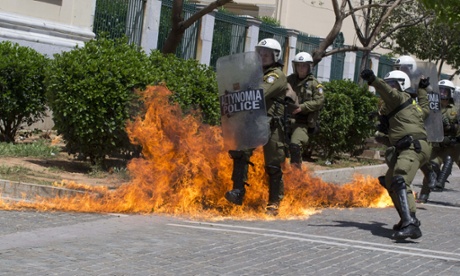 Scuffles broke out between police and protestors during May Day demonstrations in Athens. Syriza remains ahead of New Democracy in opinion polls, but discontent is growing among Greeks who voted them to power.