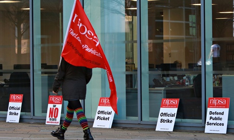 Picket line outside a Goverment Department Belfast 