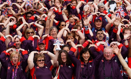 Games-makers perform athlete Mo Farah's trademark 