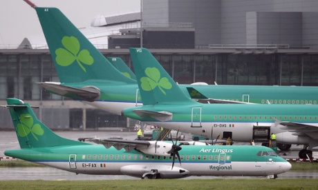 Aer Lingus jets at Dublin airport, Ireland