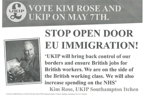 A leaflet that Kim Rose claims Tory MP gave him to distribute