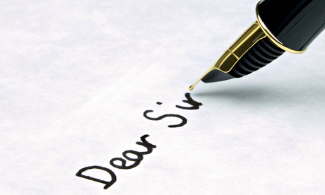 Dear Sir written using a fountain pen 