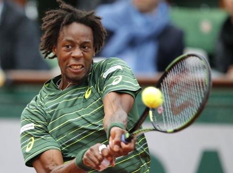 Gael Monfils returns.