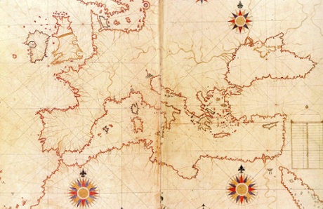 Piri Reis' map of the Mediterranean