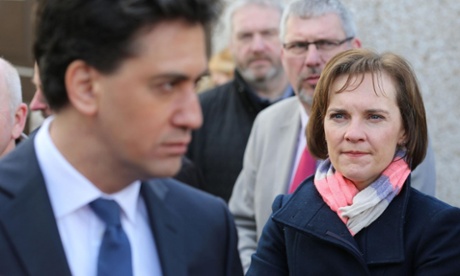 Ed Miliband with his wife, Justine, at rally in Norton, near Doncaster, in April.