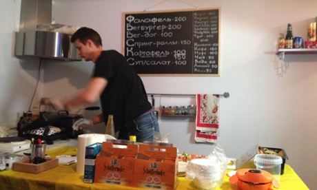 A cafe inside Narkomfin.