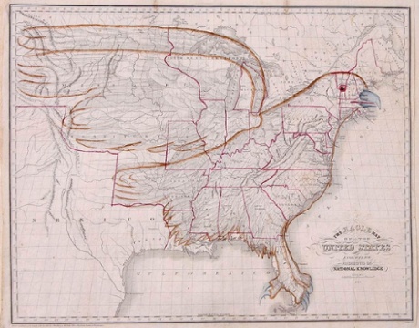 Eagle map of the United States.