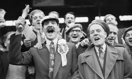 Wales rugby fans celebrate victory against France in Colombes in 1957