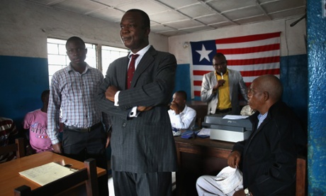 Magistrate court judge Ernest Bana in Monrovia, Liberia.