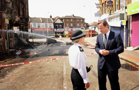 David Cameron visits Croydon after the 2011 riots