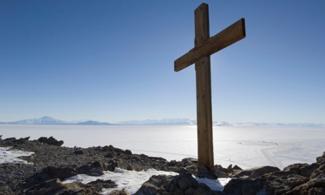 Cross on Observation Hill, Ross Island, Antarctica