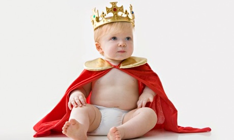 Caucasian baby dressed as king