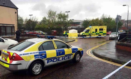 The scene of Tuesday morning's shooting in Belfast.