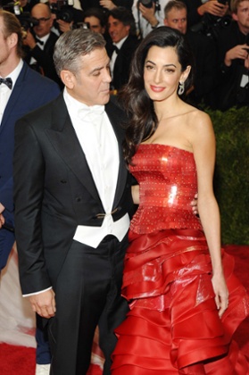 George and Amal Clooney – wearing John Galliano for Maison Margiela